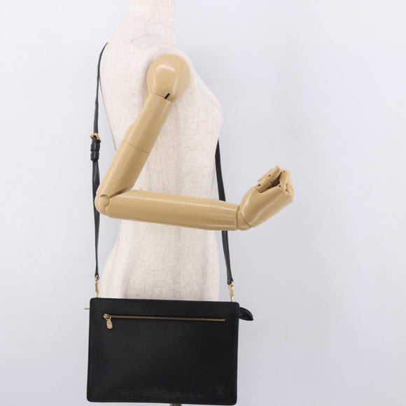 LOUIS VUITTON Epi Angian Shoulder Bag 2way Black M52112 LV Auth hk3850