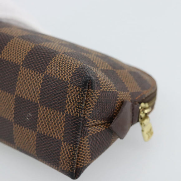 LOUIS VUITTON Damier Ebene Pochette Cosmetic PM Pouch N47516 LV Auth hk3857