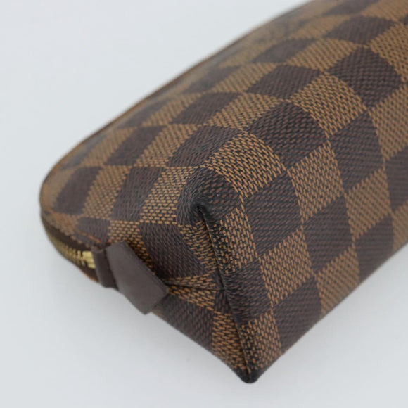 LOUIS VUITTON Damier Ebene Pochette Cosmetic PM Pouch N47516 LV Auth hk3857