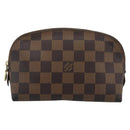 LOUIS VUITTON Damier Ebene Pochette Cosmetic PM Pouch N47516 LV Auth hk3857-13