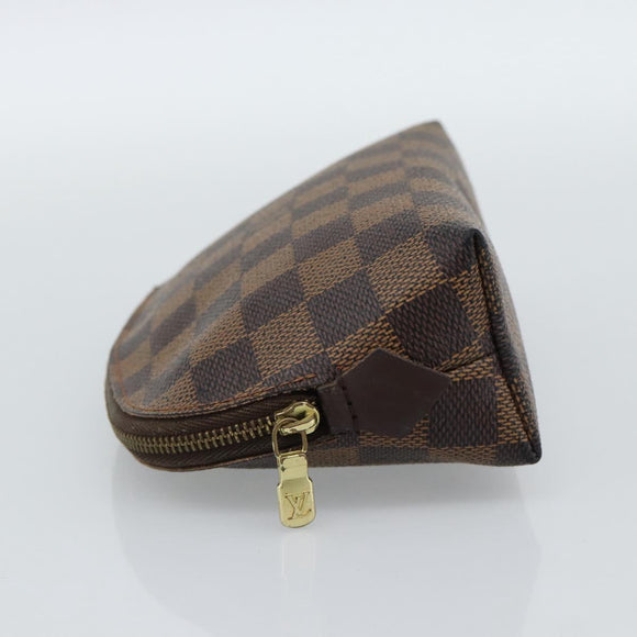 LOUIS VUITTON Damier Ebene Pochette Cosmetic PM Pouch N47516 LV Auth hk3857