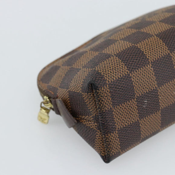 LOUIS VUITTON Damier Ebene Pochette Cosmetic PM Pouch N47516 LV Auth hk3857