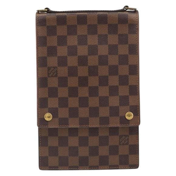 LOUIS VUITTON Damier Ebene Portello Shoulder Bag N45271 LV Auth hk3859