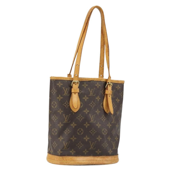 LOUIS VUITTON Monogram Bucket PM Shoulder Bag M42238 LV Auth hk3861