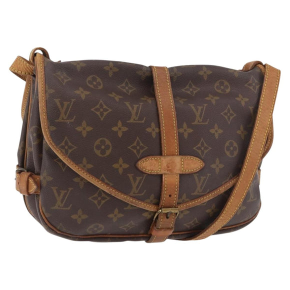 LOUIS VUITTON Monogram Saumur 30 Shoulder Bag M42256 LV Auth hk3872