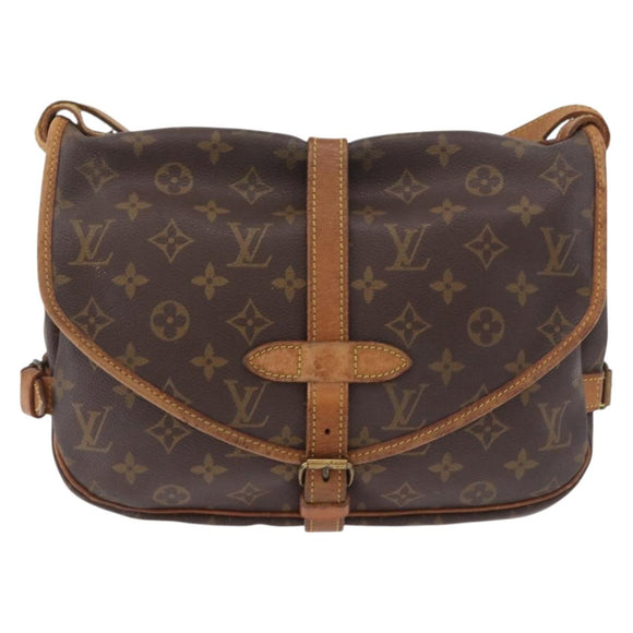 LOUIS VUITTON Monogram Saumur 30 Shoulder Bag M42256 LV Auth hk3872