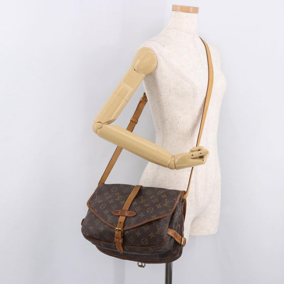 LOUIS VUITTON Monogram Saumur 30 Shoulder Bag M42256 LV Auth hk3873
