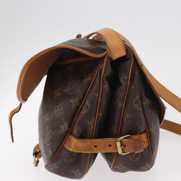 LOUIS VUITTON Monogram Saumur 30 Shoulder Bag M42256 LV Auth hk3873