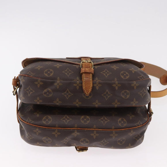 LOUIS VUITTON Monogram Saumur 30 Shoulder Bag M42256 LV Auth hk3873