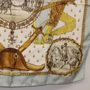HERMES Carre 90 Scarf ""napoleon"" Silk Gray Auth hk3877-10