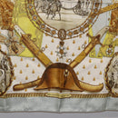 HERMES Carre 90 Scarf ""napoleon"" Silk Gray Auth hk3877-9