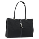 GUCCI Jackie Tote Bag Canvas Black Silver 002 1074 Auth hk3882-1