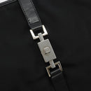 GUCCI Jackie Tote Bag Canvas Black Silver 002 1074 Auth hk3882-15