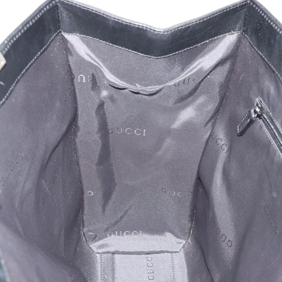 GUCCI Jackie Tote Bag Canvas Black Silver 002 1074 Auth hk3882