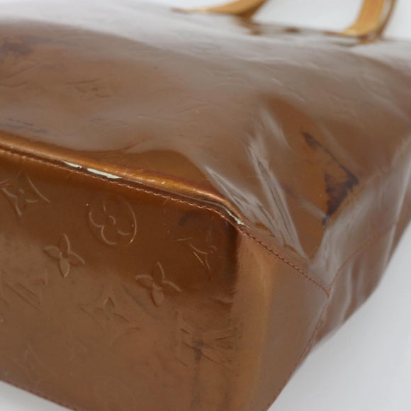 LOUIS VUITTON Monogram Vernis Reade MM Hand Bag Bronze M91143 LV Auth hk3883