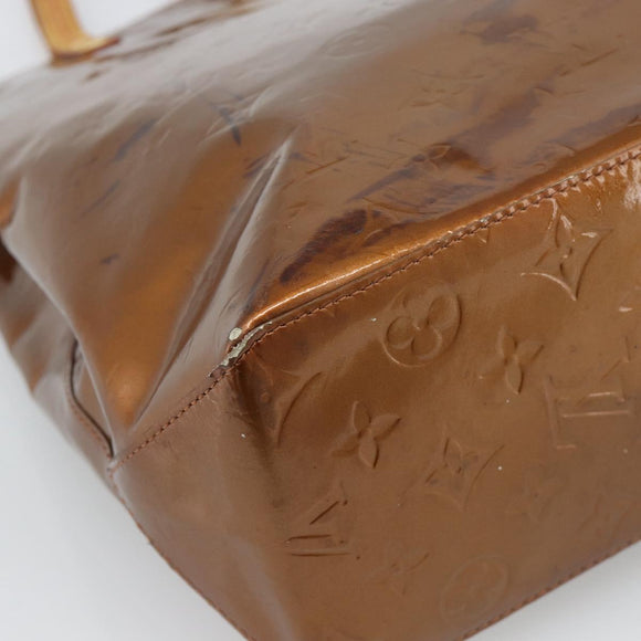 LOUIS VUITTON Monogram Vernis Reade MM Hand Bag Bronze M91143 LV Auth hk3883