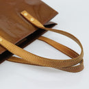 LOUIS VUITTON Monogram Vernis Reade MM Hand Bag Bronze M91143 LV Auth hk3883-7