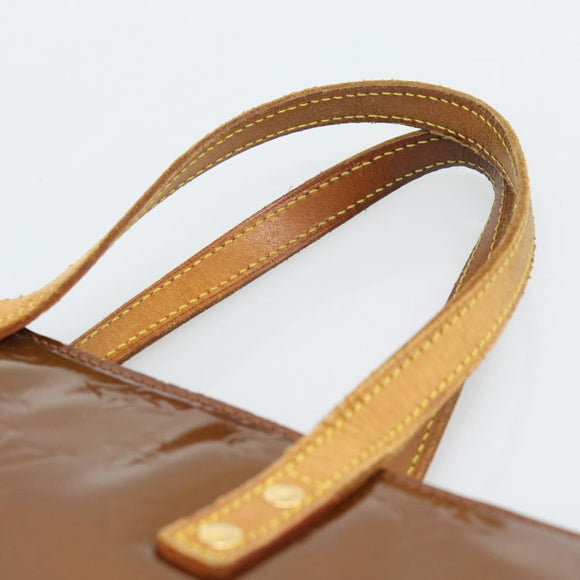 LOUIS VUITTON Monogram Vernis Reade MM Hand Bag Bronze M91143 LV Auth hk3883