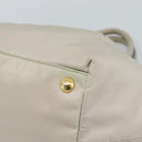 PRADA Hand Bag Nylon Ivory Gold Auth hk3884-15