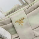 PRADA Hand Bag Nylon Ivory Gold Auth hk3884-17