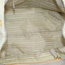 PRADA Hand Bag Nylon Ivory Gold Auth hk3884-11