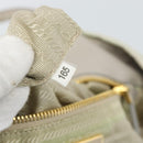 PRADA Hand Bag Nylon Ivory Gold Auth hk3884-12
