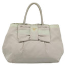PRADA Hand Bag Nylon Ivory Gold Auth hk3884-13