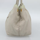 PRADA Hand Bag Nylon Ivory Gold Auth hk3884-4