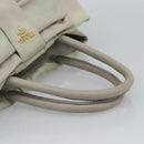 PRADA Hand Bag Nylon Ivory Gold Auth hk3884-7
