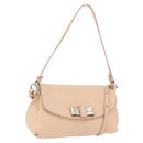 Chloe Lily Hand Bag Leather 2way Beige Gold Auth hk3885-1