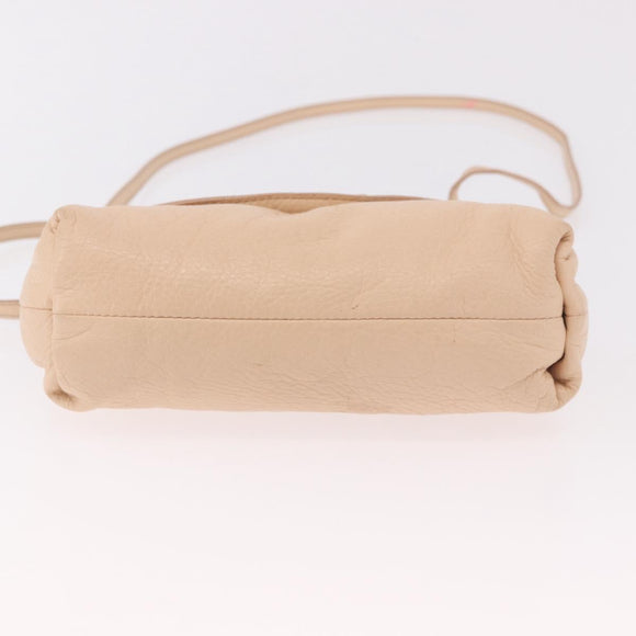 Chloe Lily Hand Bag Leather 2way Beige Gold Auth hk3885