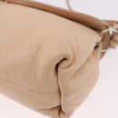 Chloe Lily Hand Bag Leather 2way Beige Gold Auth hk3885-17