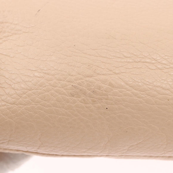 Chloe Lily Hand Bag Leather 2way Beige Gold Auth hk3885
