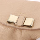 Chloe Lily Hand Bag Leather 2way Beige Gold Auth hk3885-20