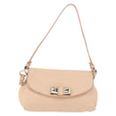 Chloe Lily Hand Bag Leather 2way Beige Gold Auth hk3885-13