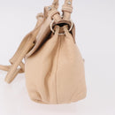 Chloe Lily Hand Bag Leather 2way Beige Gold Auth hk3885-3