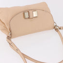 Chloe Lily Hand Bag Leather 2way Beige Gold Auth hk3885-6