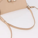 Chloe Lily Hand Bag Leather 2way Beige Gold Auth hk3885-7