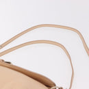 Chloe Lily Hand Bag Leather 2way Beige Gold Auth hk3885-14