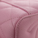 CHANEL Vanity Chain Shoulder Bag Caviar Skin Pink Gold CC Auth hk3887SAM-18