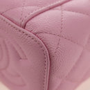 CHANEL Vanity Chain Shoulder Bag Caviar Skin Pink Gold CC Auth hk3887SAM-19