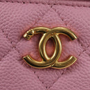 CHANEL Vanity Chain Shoulder Bag Caviar Skin Pink Gold CC Auth hk3887SAM-20
