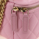 CHANEL Vanity Chain Shoulder Bag Caviar Skin Pink Gold CC Auth hk3887SAM-21