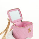 CHANEL Vanity Chain Shoulder Bag Caviar Skin Pink Gold CC Auth hk3887SAM-22