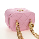 CHANEL Vanity Chain Shoulder Bag Caviar Skin Pink Gold CC Auth hk3887SAM-6