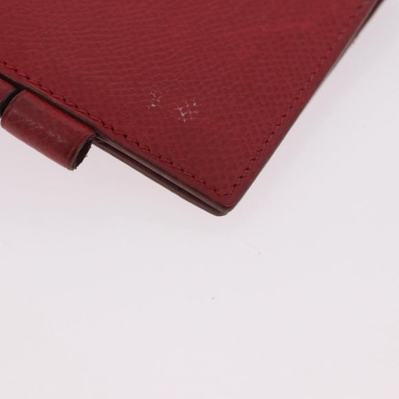 HERMES Agenda Vision & Ballpoint Pen Set Leather Red Auth hk3888