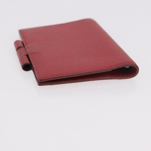 HERMES Agenda Vision & Ballpoint Pen Set Leather Red Auth hk3888