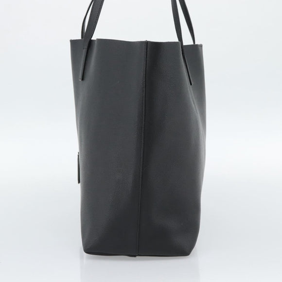SAINT LAURENT Large Shopping Tote Bag Leather Black Gold Auth hk3891