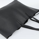 SAINT LAURENT Large Shopping Tote Bag Leather Black Gold Auth hk3891-6