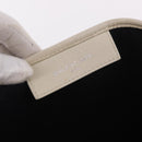 BALENCIAGA Navy Cabas M Hand Bag Leather White Silver 339936 Auth hk3892-17